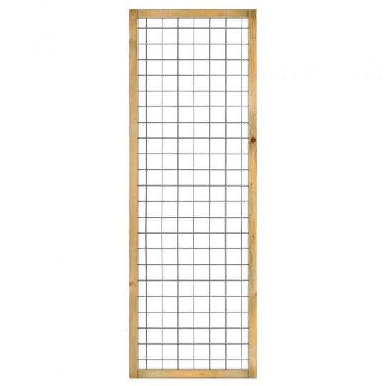 Gaaselement vuurverzinkt maaswijdte 7,5 x 7,5 cm met robuust kader hardhout 4,4 x 6,8 cm H180 x B90 