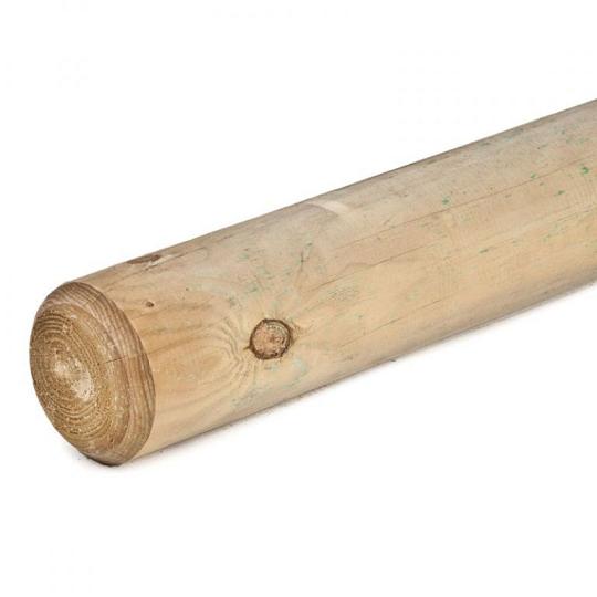 Grenen pallisade Ø 12 x 500 cm, groen geïmpregneerd, rond gefreesd, gekruind, FSC