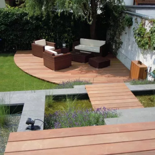 Afri-kulu terrasplank glad Hybrid P131  KD18% Premium  2,1x14,5x215 cm roodbruin