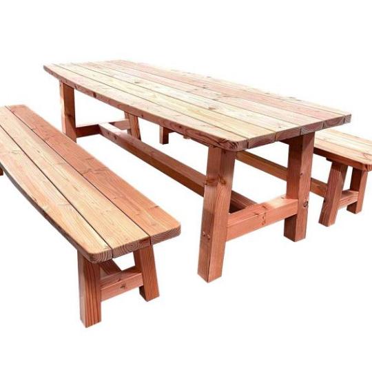 Douglas tafel Curved, 78 x 89,5 x 240 cm, onbehandeld.