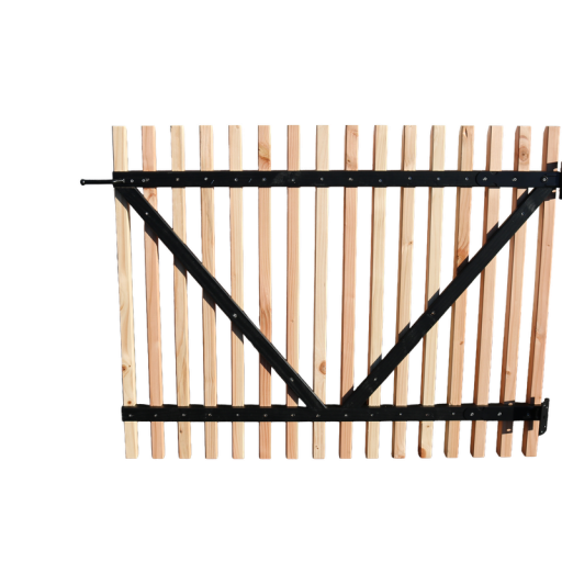 Douglas lattenpoort met zwart gespoten liggers, 100 x 80 cm, onbehandeld.