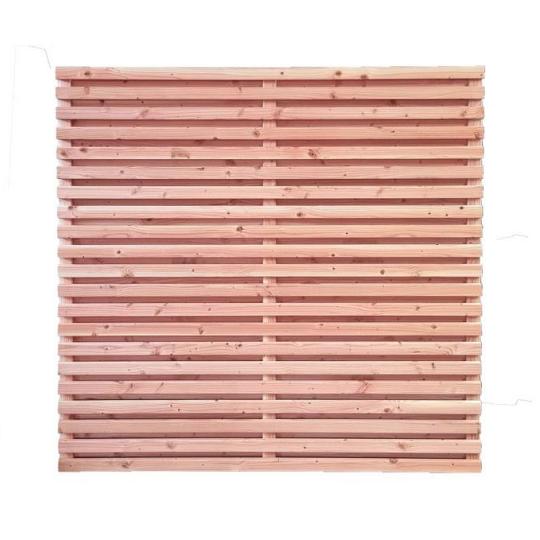 Douglas lattenscherm rhombus 20/21 planks, recht horizontaal 180 x 180 cm, onbehandeld