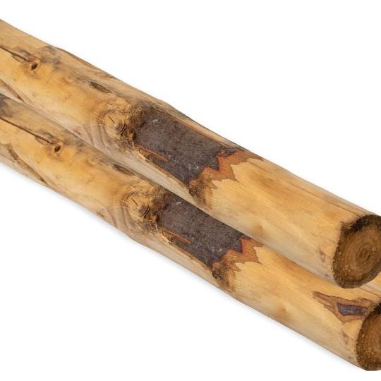 Ronde paal tamme kastanjehout geschild, Ø 8/10 x 180 cm.