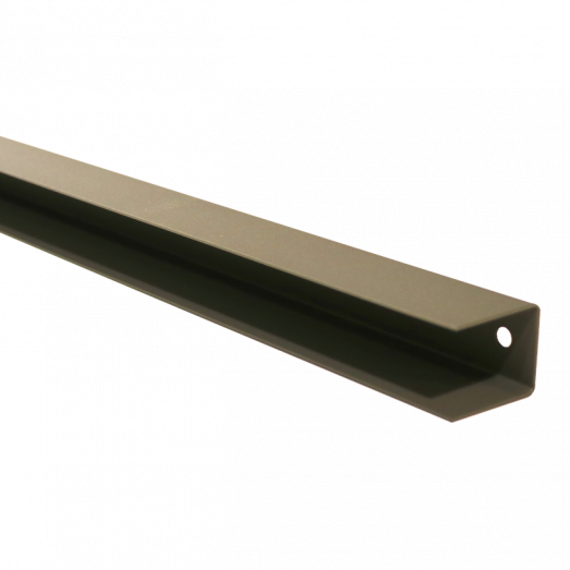 Stalen afwerkprofiel met structuur poedercoating t.b.v. H-gleufpaal, 4,5 x 3,7 x 185,5 cm, lichtgrij