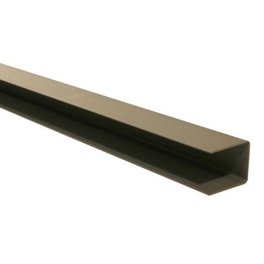 Stalen eindprofiel met structuur poedercoating t.b.v. H-gleufpaal, 3,4 x 3,7 x 200 cm, kwartsgrijs R