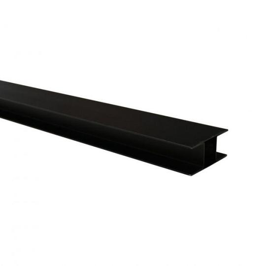 Stalen H-gleufpaal met structuur poedercoating, 4,2 x 9,6 x 275 cm, zwart RAL9005