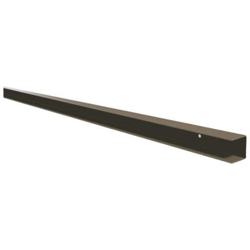 Stalen U-profiel met structuur poedercoating t.b.v. H-gleufpaal, 3,5 x 4 x 220 cm, kwartsgrijs RAL70