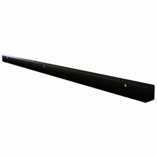 Stalen U-profiel met structuur poedercoating t.b.v. H-gleufpaal, 3,5 x 4 x 220 cm, zwart RAL9005