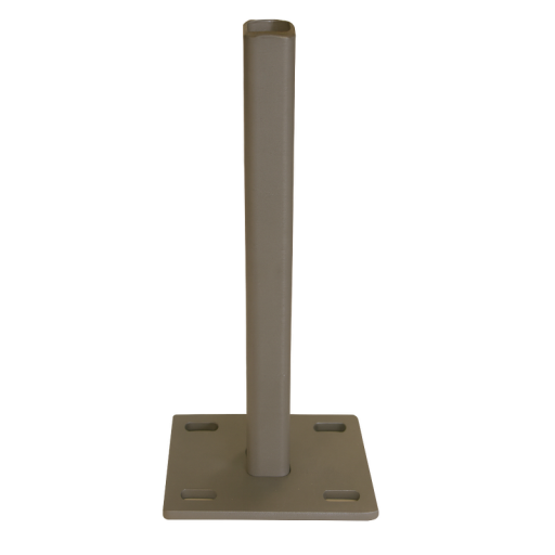 Stalen voetplaat met structuur poedercoating t.b.v. H-gleufpaal, 12 x 15 x 33 cm, kwartsgrijs RAL703