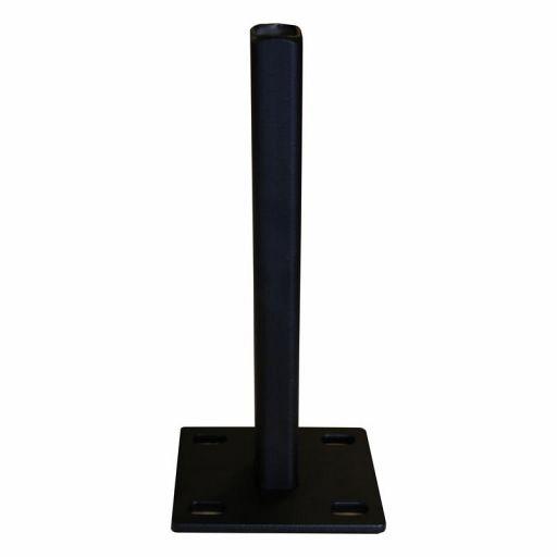 Stalen voetplaat met structuur poedercoating t.b.v. H-gleufpaal, 12 x 15 x 33 cm, zwart RAL9005