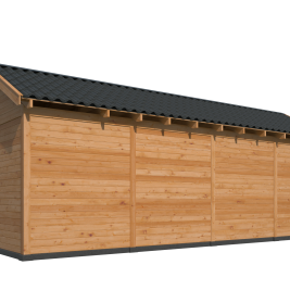 Overkapping Hamar L Type 12 Douglas gedroogd potdekselplank blank – luxe buitenverblijf met natuurli