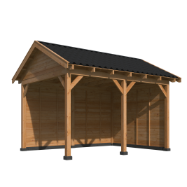 Overkapping Hamar L Type 2 Douglas gedroogd potdekselplank blank – luxe buitenverblijf met natuurlij