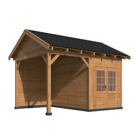 Overkapping Hamar L Type 3 Douglas gedroogd potdekselplank blank – luxe buitenverblijf met natuurlij