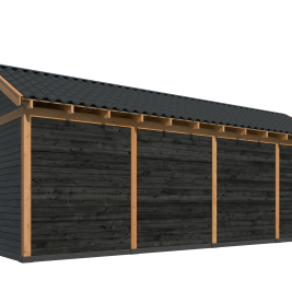 Overkapping Hamar L Type 10 Douglas gedroogd potdekselplank zwart – moderne en duurzame tuinoverkapp