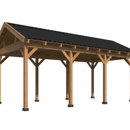 Overkapping Hamar L Type 5 Douglas gedroogd potdekselplank blank – luxe buitenverblijf met natuurlij