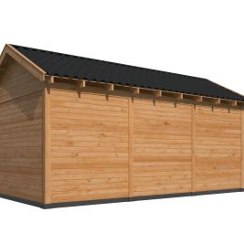 Overkapping Hamar L Type 6 Douglas gedroogd potdekselplank blank – luxe buitenverblijf met natuurlij