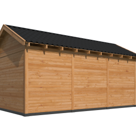 Overkapping Hamar L Type 7 Douglas gedroogd potdekselplank blank – luxe buitenverblijf met natuurlij