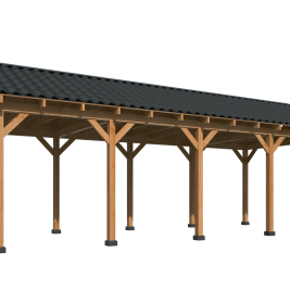 Overkapping Hamar L Type 9 Douglas gedroogd potdekselplank blank – luxe buitenverblijf met natuurlij