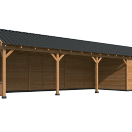 Overkapping Hamar XL Type 10 Douglas gedroogd potdekselplank blank – ruime en luxe buitenoverkapping
