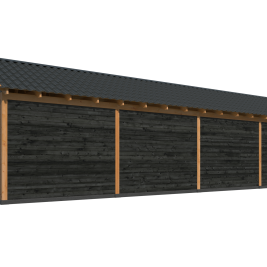 Overkapping Hamar XL Type 10 Douglas gedroogd potdekselplank zwart – ruime en luxe buitenoverkapping