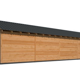 Overkapping Hamar XL Type 11 Douglas gedroogd potdekselplank blank – ruime en luxe buitenoverkapping