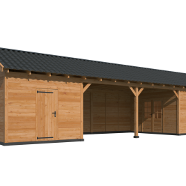 Overkapping Hamar XL Type 12 Douglas gedroogd potdekselplank blank – ruime en luxe buitenoverkapping
