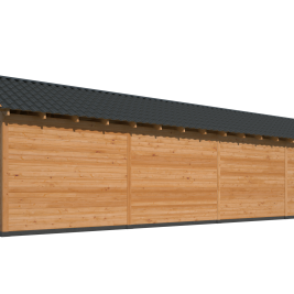 Overkapping Hamar XL Type 12 Douglas gedroogd potdekselplank blank – ruime en luxe buitenoverkapping