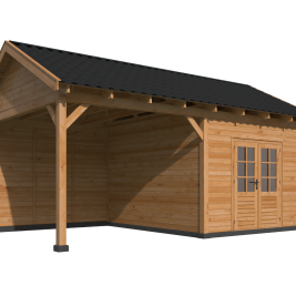 Overkapping Hamar XL Type 3 Douglas gedroogd potdekselplank blank – ruime en luxe buitenoverkapping