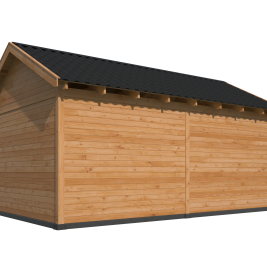 Overkapping Hamar XL Type 3 Douglas gedroogd potdekselplank blank – ruime en luxe buitenoverkapping