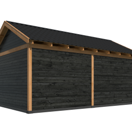Tuinhuis Hamar XL, Type 4 Douglas Gedroogd Potdekselplank zwart