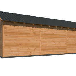 Overkapping Hamar XL Type 6 Douglas gedroogd potdekselplank blank – ruime en luxe buitenoverkapping