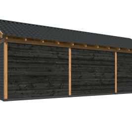 Overkapping Hamar XL Type 6 Douglas gedroogd potdekselplank zwart – ruime en luxe buitenoverkapping