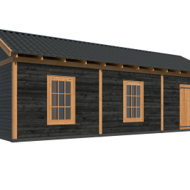Tuinhuis Hamar XL, Type 8 Douglas Gedroogd Potdekselplank zwart