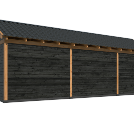 Tuinhuis Hamar XL, Type 8 Douglas Gedroogd Potdekselplank zwart