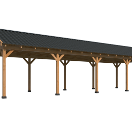 Overkapping Hamar XL Type 9 Douglas gedroogd potdekselplank blank – ruime en luxe buitenoverkapping