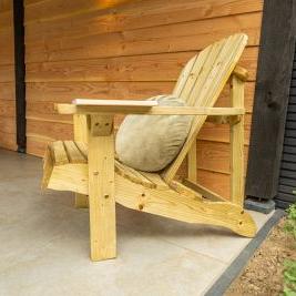 Loungestoel Miami vuren gedroogd, groen geïmpregneerd – comfortabele houten tuinstoel voor buiten