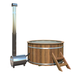 Hottub met externe RVS kachel Ø180 cm Thermowood