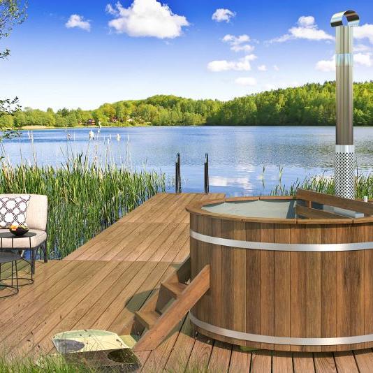 Hottub met interne RVS kachel Ø180 cm Thermowood