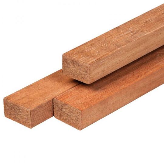 Keruing hardhout regel 4,4 x 8,8 x 305 cm kunstmatig gedroogd, geschaafd, 4 ronde hoeken