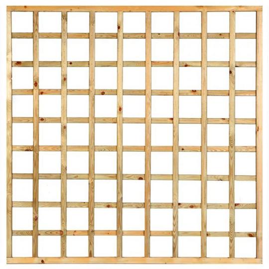 Trellis recht, lamel 1,3 x 2,5 cm grenen groen geïmpregneerd H180 x B180 cm, PEFC
