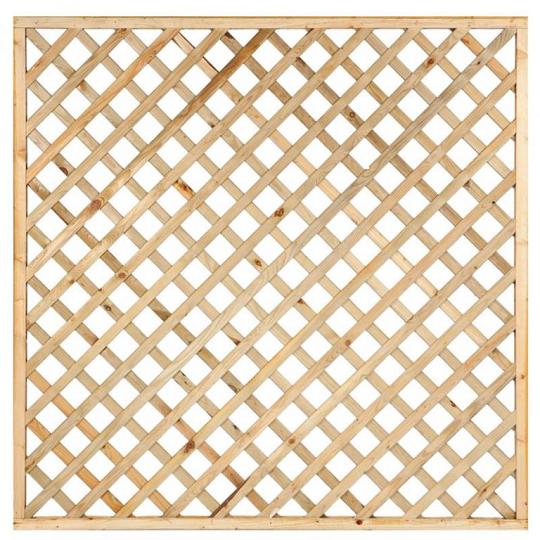 Trellis met lijst, diagonale lamellen grenen groen geïmpregneerd H180 x B180 cm, PEFC