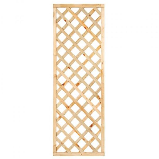Trellis met lijst, diagonale lamellen grenen groen geïmpregneerd H180 x B60 cm, Neutraal