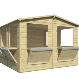 Kiosk Moose | 16 mm | Vuren onbehandeld | 300 x 300 cm | Inclusief vloer