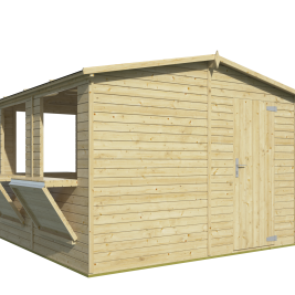 Kiosk Moose | 16 mm | Vuren onbehandeld | 300 x 300 cm | Inclusief vloer