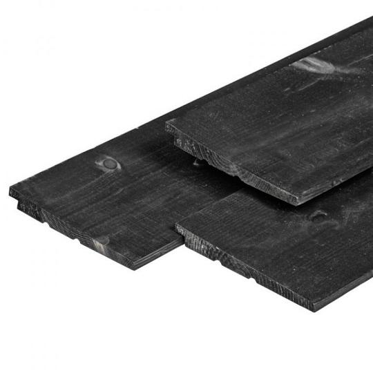 NE vuren Zweeds rabat 1,1/2,2 x 19,5 x 510 cm gedroogd zwart gespoten, PEFC