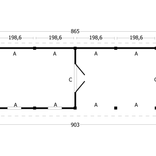 Overkapping met berging Oslo L type 11 Douglas gedroogd met potdekselplank blank