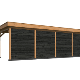 Overkapping met berging Oslo L type 11 Douglas gedroogd met potdekselplank blank