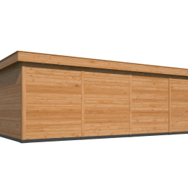 Overkapping met berging Oslo L type 11 Douglas gedroogd met potdekselplank blank