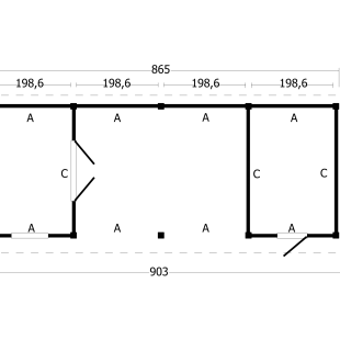Overkapping met berging Oslo L type 11 Douglas gedroogd met potdekselplank blank