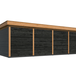 Overkapping met berging Oslo L type 11 Douglas gedroogd met potdekselplank blank